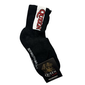 Calzedonia Rhinestone Queen Rockband Socks Embellished Bling Black Red Italy New